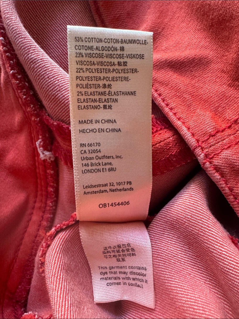 Free People We The Free Pull-On Flare Jeans Coral Red Orange Size 24 - Picture 11 of 14